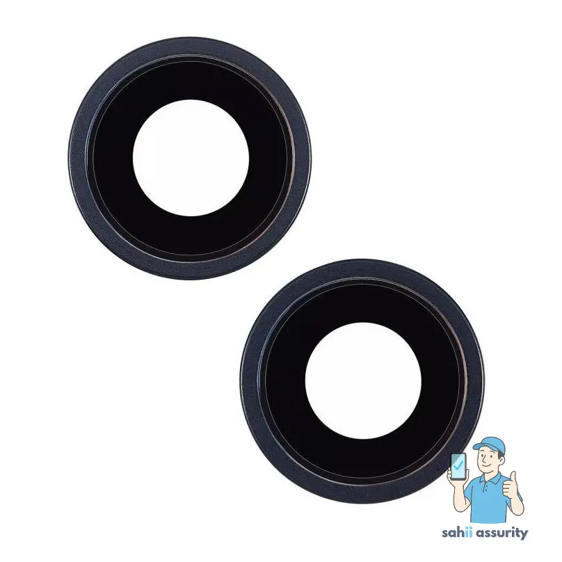 Camera Lens Glass with Frame for Apple iPhone 14 Black